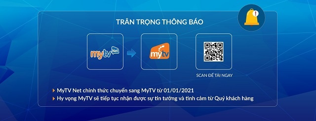 VNPT thông báo chuyển đổi mytv net