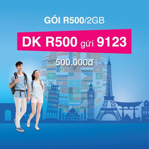 Gói R500 roaming vinaphone giá rẻ 20Gb